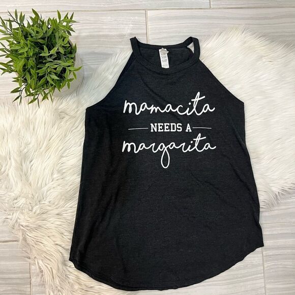 Black “Mamacita Needs A Margarita” Tank Top - Picture 1 of 8